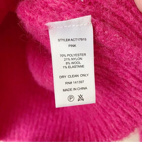 ASTR the Label | Kris Cut Out Sweater Crew Neck Relaxed Fit Pink Small - Picture 8 of 8